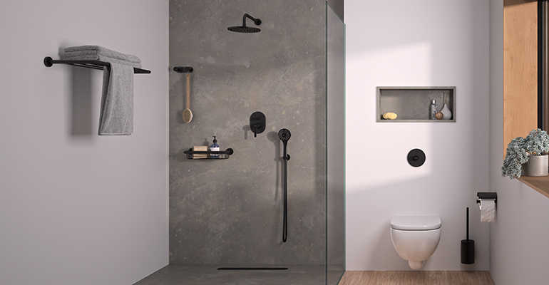 Accesorios de baño en acabado negro que aportan estilo y armonía -  InfoHoreca